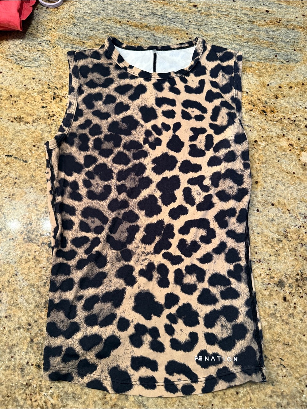 P.E Nation Leopard Print Performance Tank - Black & Tan